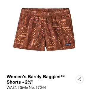 Patagonia barely baggies rust Aztec print shorts (modern fit)